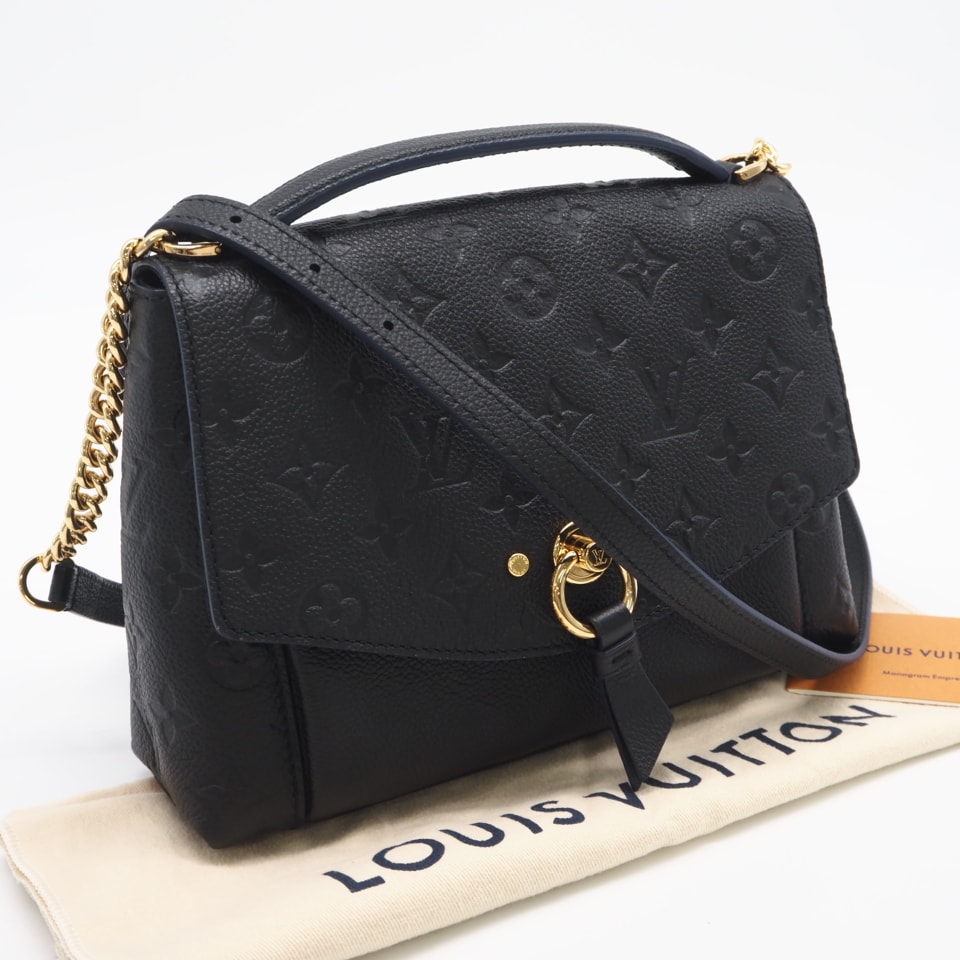 極美品 LOUIS VUITTON ルイ・ヴィトン モノグラム アンプラント ブランシュBB ノワール M43624 ショルダーバッグ ブラック ブルー カーフレザー レディース