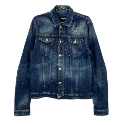 ディースクエアード S74AM0914 Classic Jean Jacket ペンキ加工ジャケット 50