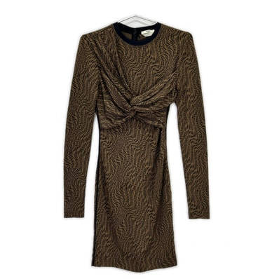 フェンディ ブラウン FDB628 AG72 21年 ズッカ柄 ドレス ワンピース 36
