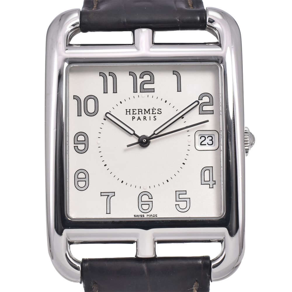エルメス HERMES CC1.810 ケープコッド デイト シルバー クォーツ メンズ 腕時計 R#149217