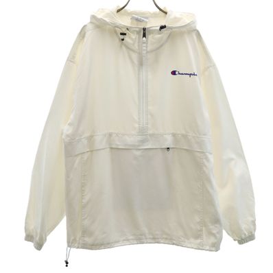 Champion チャンピオン 長袖 アノラックパーカー XL ホワイト ポケッタブル