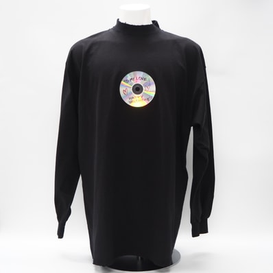極美品 BALENCIAGA バレンシアガ コットン TO MY LOVE HAPPY VALENTINE T-SHIRT L 739027 長袖シャツ ブラック コットン レディース