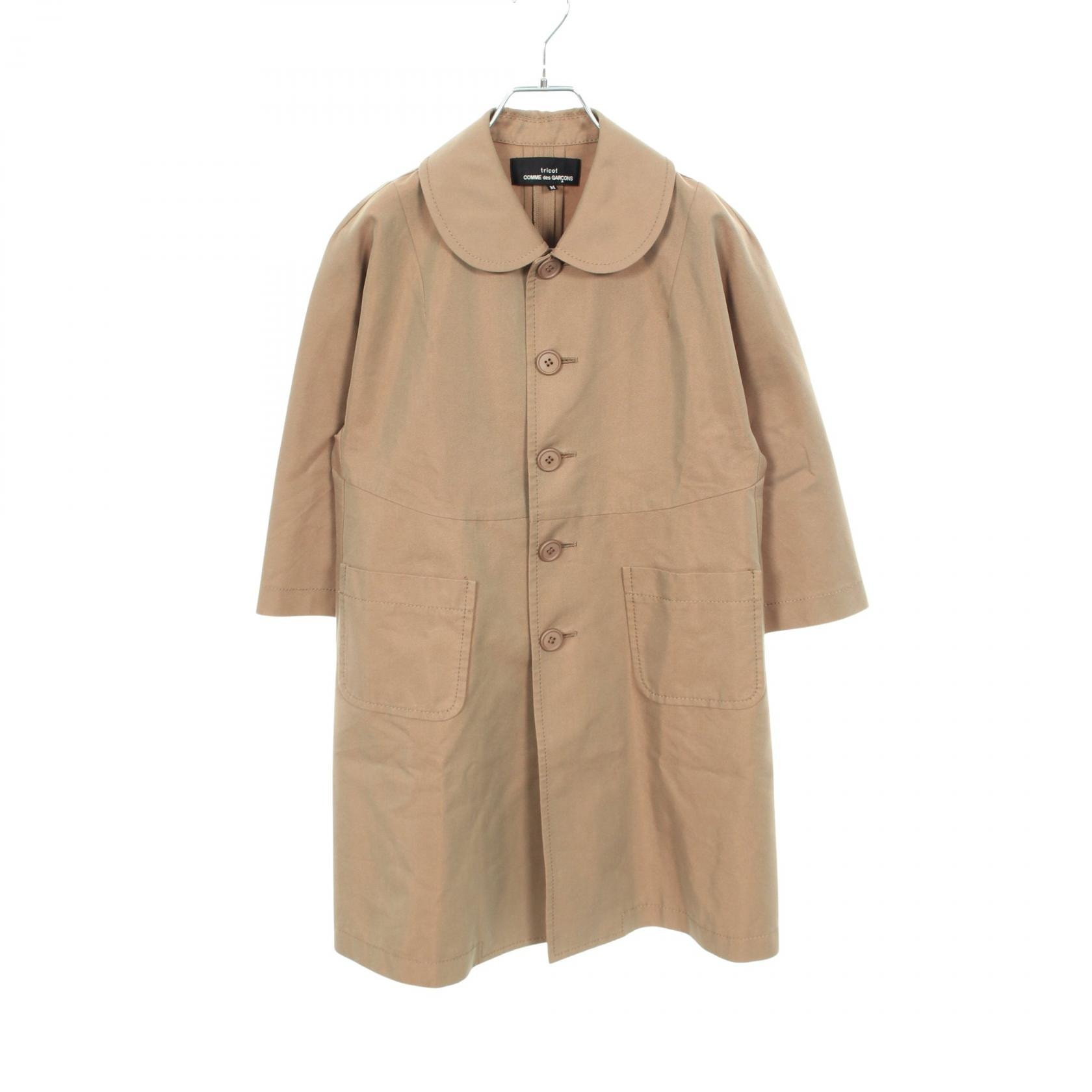 トリココムデギャルソン tricot COMME des GARCONS ラウンドカラー ハーフスリーブ 衣料品 アウター コットン / ポリエステル レディース ブラウン系 TE-C008 【中古】