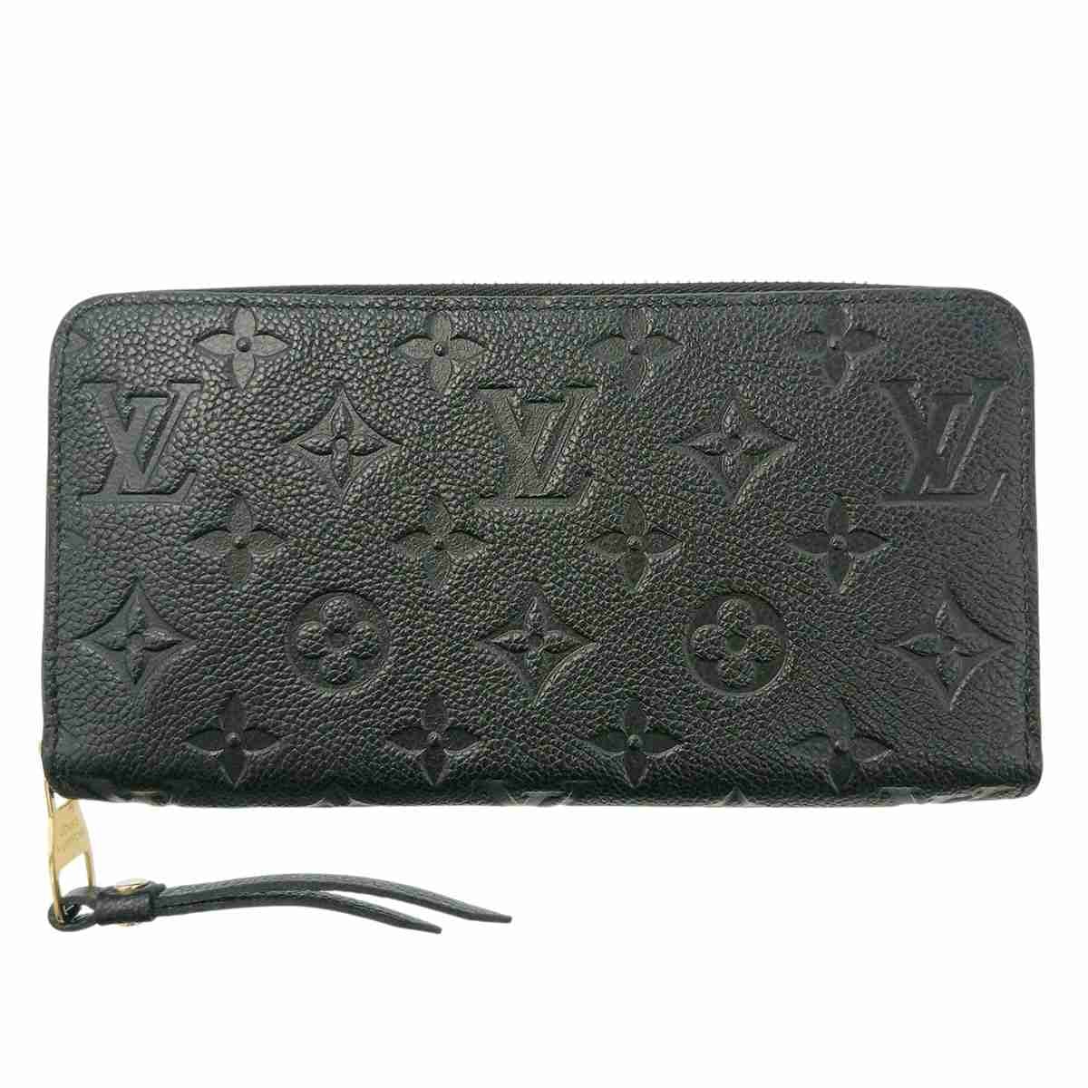 LOUIS VUITTON ルイ・ヴィトン ジッピー ウォレット 長財布 M61864 モノグラムアンプラント ブラック ノワール レディース【中古】
