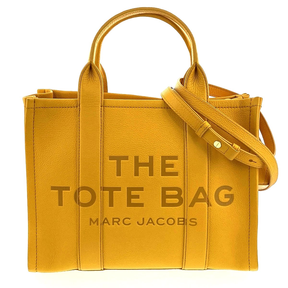 MARC JACOBS マークジェイコブス ザ レザー トートバッグ ミディアム トートバッグ H004L01PF21 レザー イエロー  ユニセックス【中古】