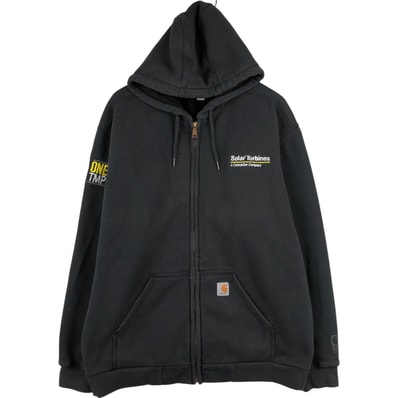 古着 カーハート Carhartt RAIN DEFENDER Solar Turbines アドバタイジング スウェットフルジップパーカー メンズXL相当/eaa604277