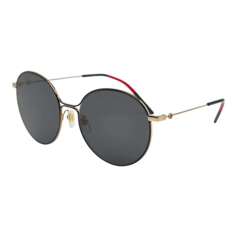 グッチ アジアンフィット サングラス GG0395SK-001 ゴールド ブラック プラスチック メッキ レディース GUCCI 中古