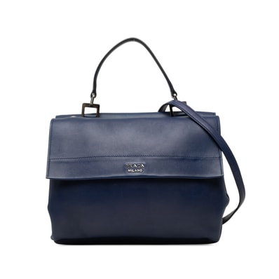 プラダ ハンドバッグ ショルダーバッグ 2WAY BN2796 ブルー レザー レディース PRADA 中古