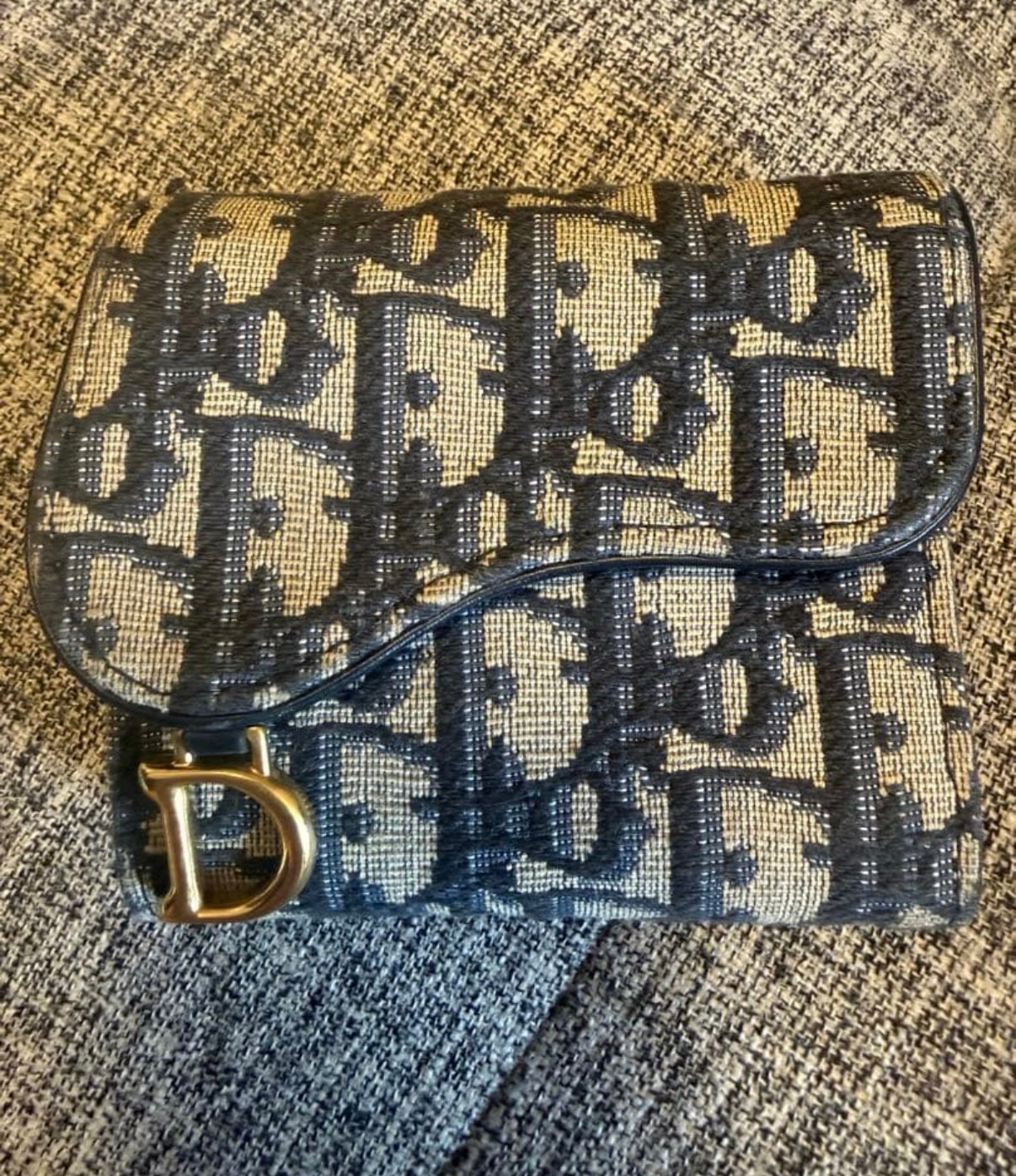 Dior Saddle 5-Gusset Card Holder "Blue"