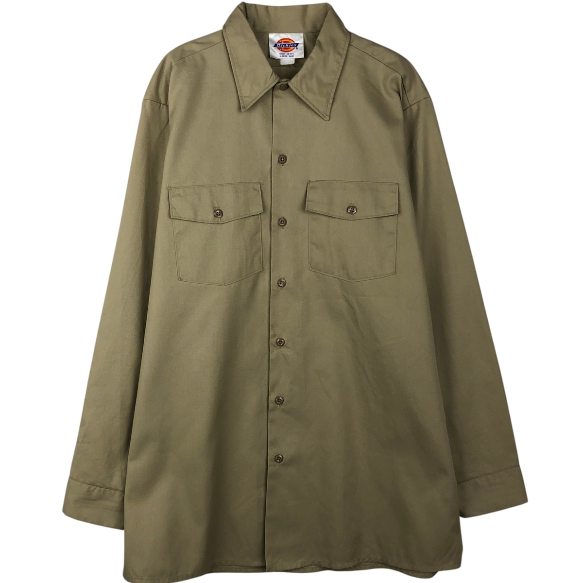 古着 90年代 ディッキーズ Dickies 長袖 ワークシャツ ボックスシャツ USA製 メンズL相当 ヴィンテージ/eaa643498