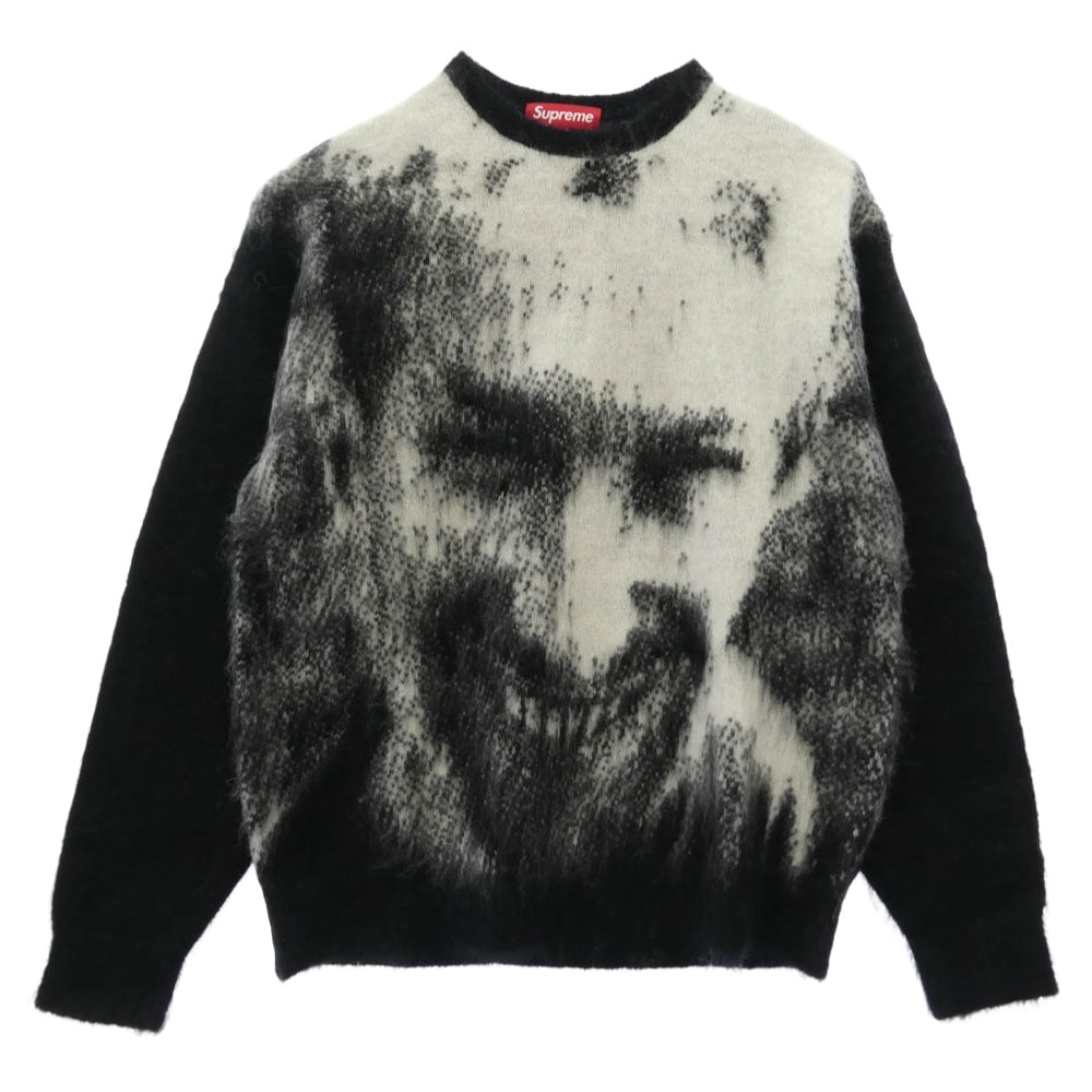 Supreme シュプリーム ニット 25SS x Aphex Twin エイフェックスツイン Mohair Sweater モヘア ニット セーター ブラック系 ホワイト系 M【美品】【中古】