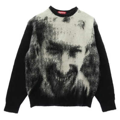 Supreme シュプリーム ニット 25SS x Aphex Twin エイフェックスツイン Mohair Sweater モヘア ニット セーター ブラック系 ホワイト系 M【美品】【中古】