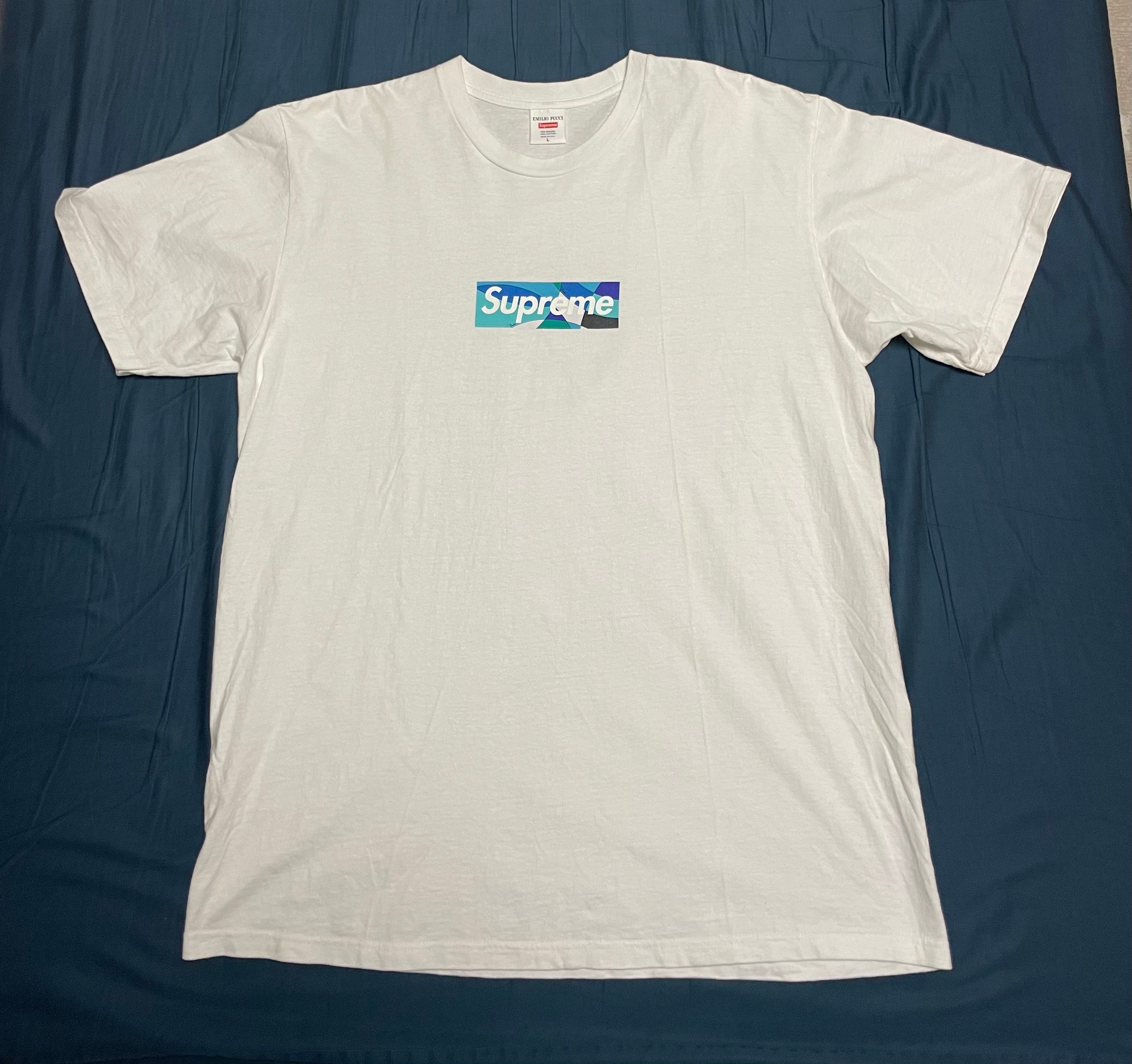Supreme / Emilio Pucci® Box Logo Tee "White/Blue"
