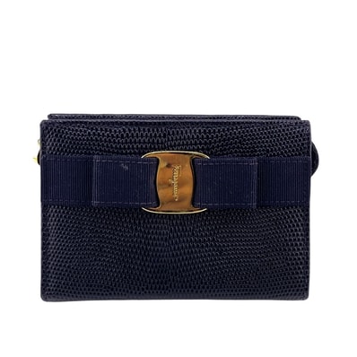 サルヴァトーレフェラガモ Salvatore Ferragamo コインケース ヴァラリボン 小銭入れ キーリング ポーチ ブラック