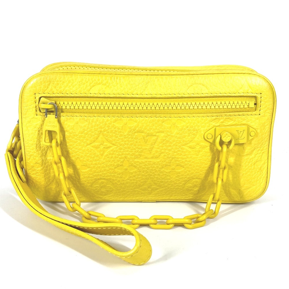 ルイヴィトン LOUIS VUITTON ポシェットヴォルガ M53554  モノグラムアンプラント セカンドバッグ カバン チェーン クラッチバッグ トリヨンレザー イエロー 新品同様