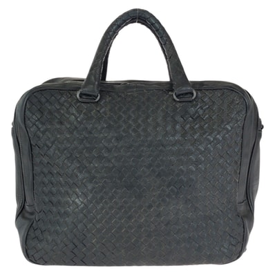 BOTTEGAVENETA ボッテガヴェネタ イントレチャート ブラック 黒 ガンメタ金具 レザー ビジネスバッグ ブリーフケース 602396 【中古】