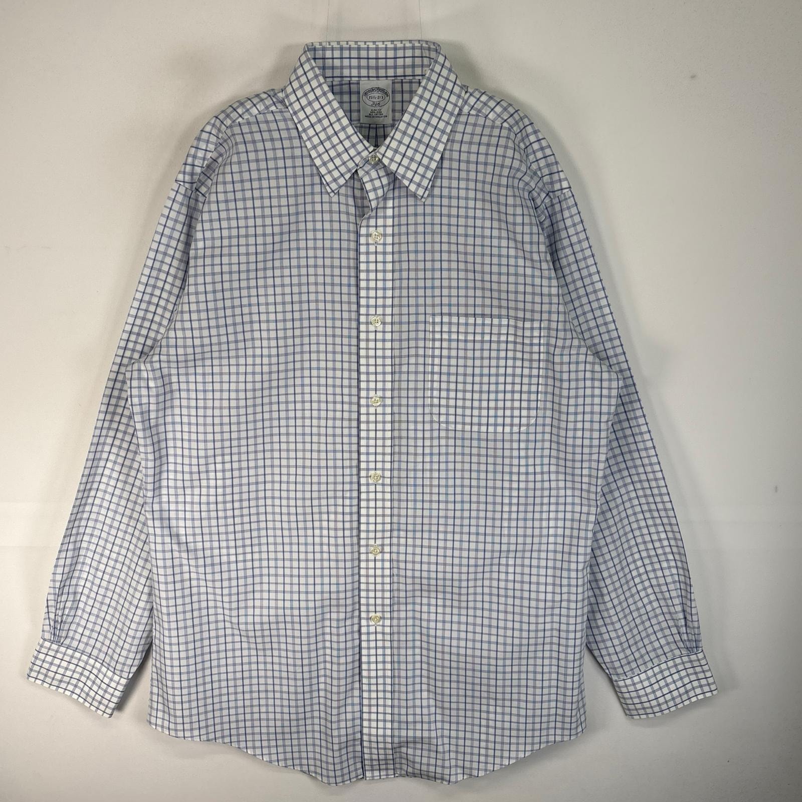 古着 ブルックスブラザーズ Brooks Brothers 長袖シャツ 胸ポケ 346 カラーステイ M  ブルー系 チェック メンズ