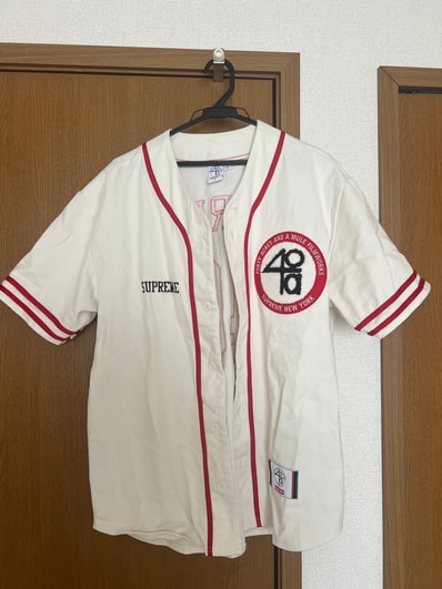 Supreme x 40 Acres Twill Baseball Jersey "Natural"