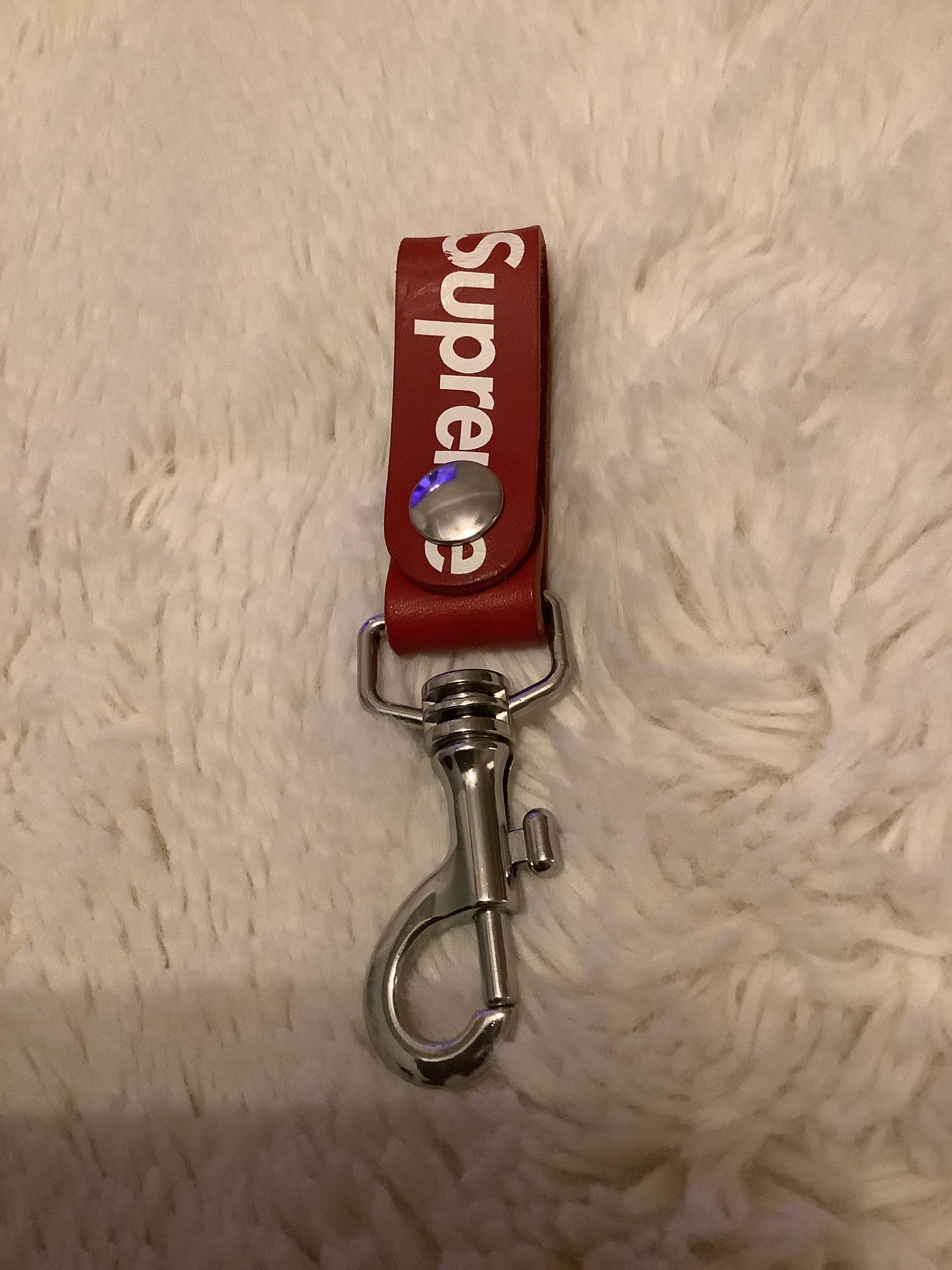 Supreme Leather Key Loop "Red"