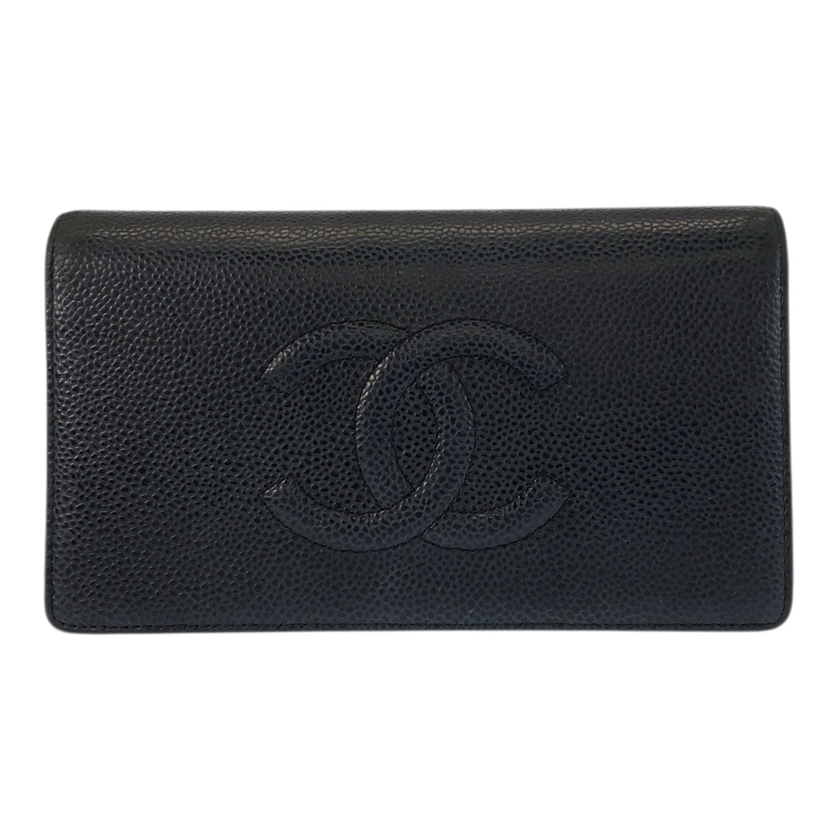 美品 CHANEL シャネル ココマーク ブラック 黒 レザー 長財布 ロングウォレット 601453 【中古】
