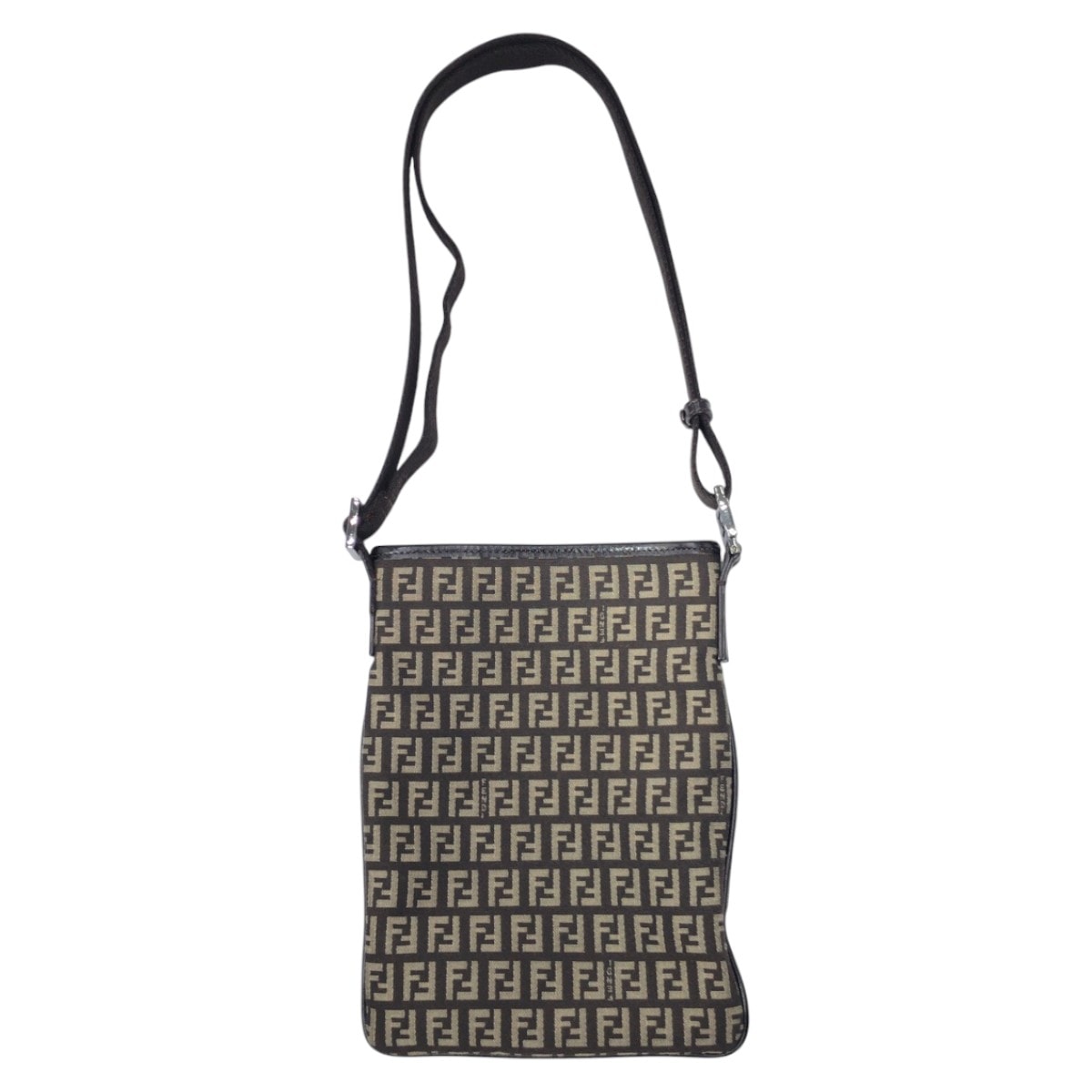 美品 FENDI フェンディ ヴィンテージ ズッキーノ ブラウン キャンバス ショルダーバック ポシェット 男女兼用 500076 【中古】