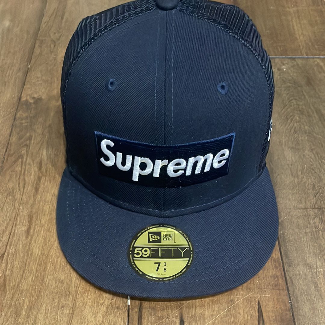 Supreme Box Logo Mesh Back New Era "Navy" (22SS)