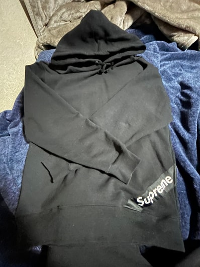 Supreme Corner Label Hooded Sweatshirt "Black"