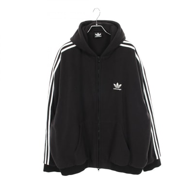バレンシアガ BALENCIAGA BALENCIAGA × adidas フリース パーカー 衣料品 トップス ポリエステル メンズ ブラック系 / ホワイト系 725313 【中古】