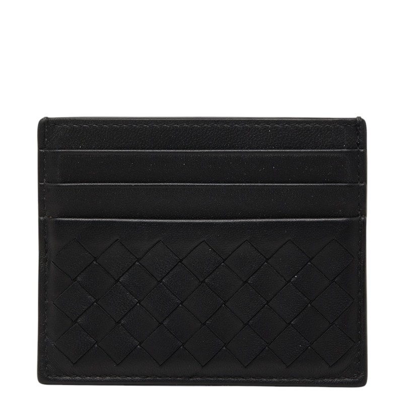 ボッテガヴェネタ イントレチャート ピッコロ カードケース ブラック レザー レディース BOTTEGAVENETA 【中古】