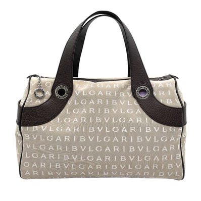 BVLGARI ブルガリ ロゴマニア ロゴ 総柄 ハンドバッグ
ミニボストン キャンバス レザー ベージュ レディース
【中古】