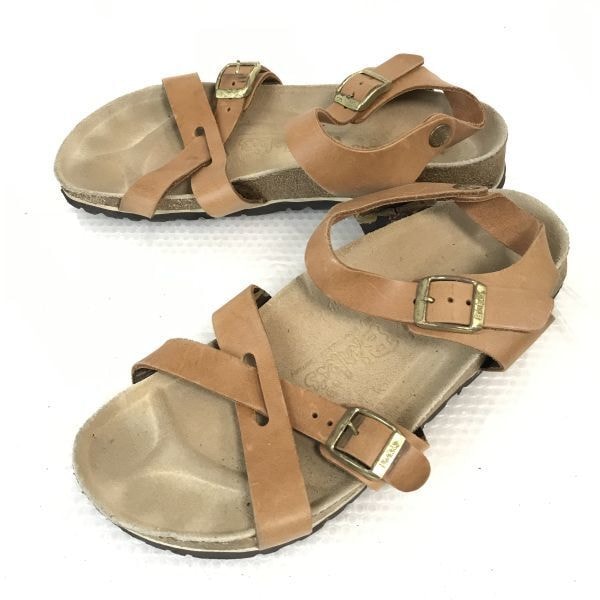 ビルキー/Birki's/ビルケンシュトック★ドイツ製/コンフォートサンダル【38/24.5/茶/BROWN】Shoes/sandal◆Q-533