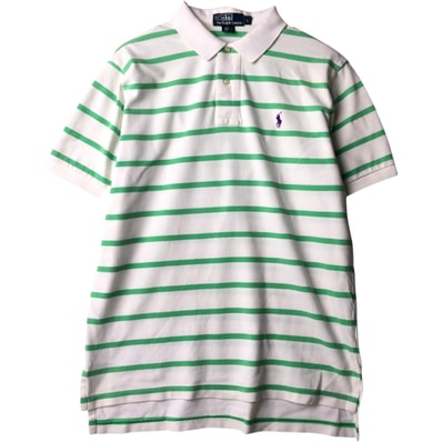 古着 ラルフローレン Ralph Lauren POLO by Ralph Lauren 半袖 ボーダー ポロシャツ メンズL相当/eaa644635
