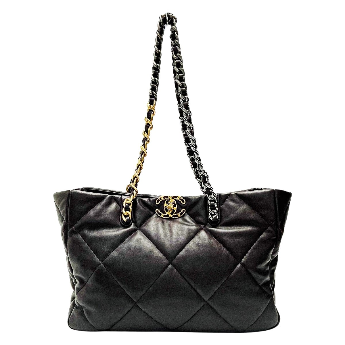 CHANEL シャネル CHANEL 19 AS3660 ブラウン チェーントートバッグ シャイニーラムスキン レディース