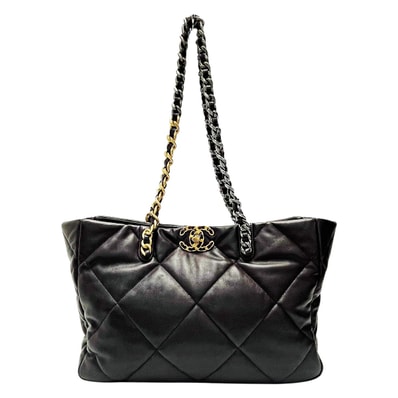 CHANEL シャネル CHANEL 19 AS3660 ブラウン チェーントートバッグ シャイニーラムスキン レディース