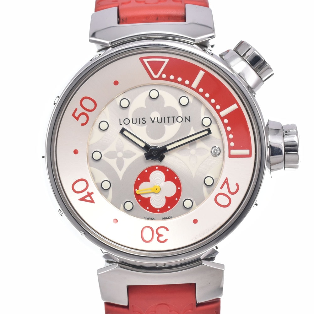 ルイ・ヴィトン LOUIS VUITTON Q131V タンブール 1Pダイヤモンド シルバー クォーツ メンズ 美品 腕時計 R#149267