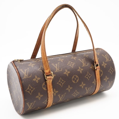 LOUIS VUITTON ルイ・ヴィトン モノグラム キャンバス パピヨン26 旧型 M51366 ハンドバッグ ブラウン コーティングキャンバス レザー レディース