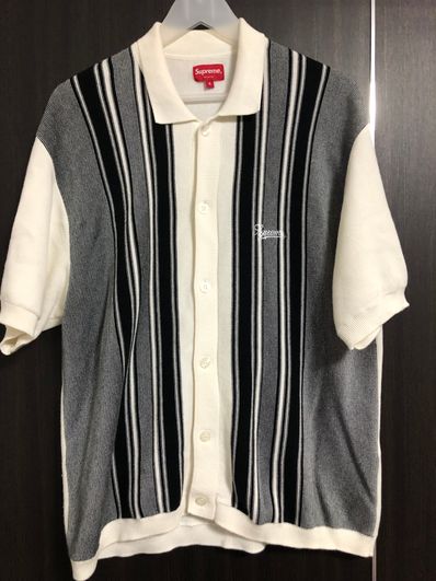 Supreme Stripe Button Up Polo "White"