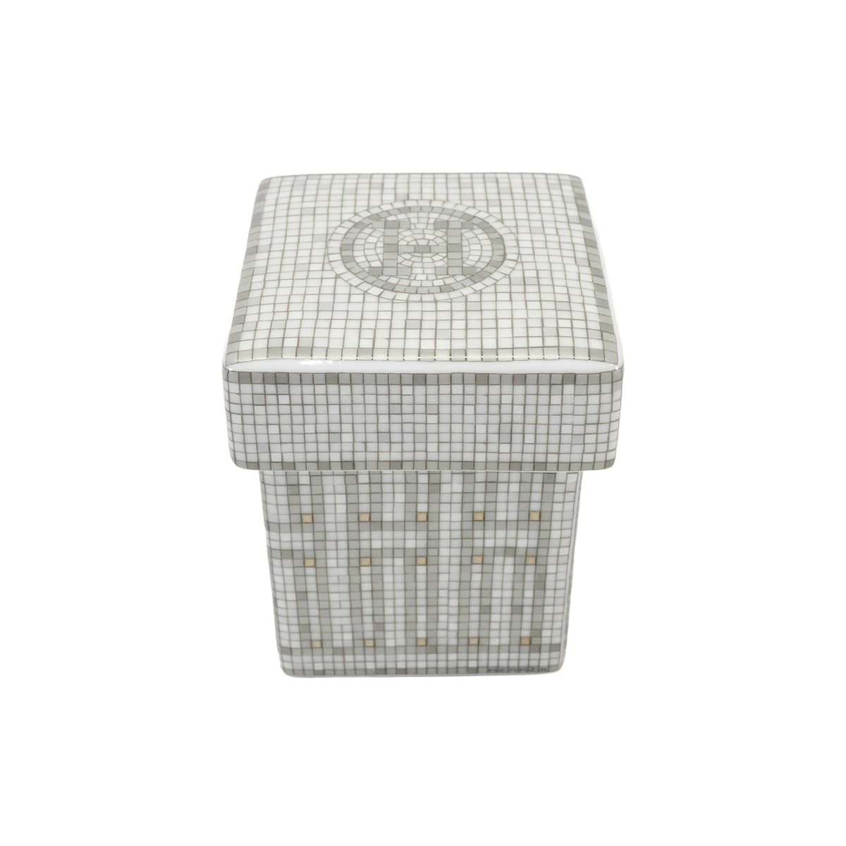 HERMES エルメス 食器 シュガーポット モザイク 24 プラチナ ポーセリン(陶器) 新品