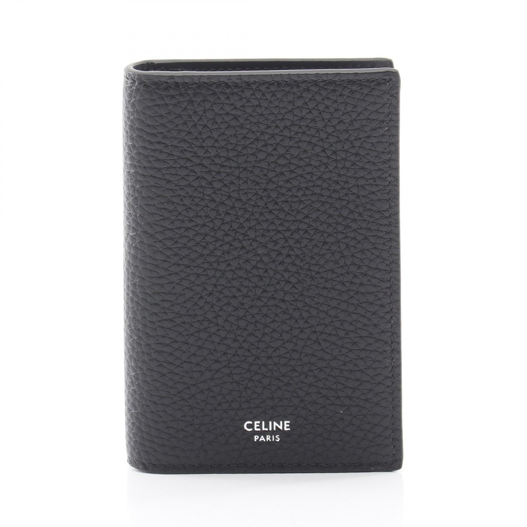 セリーヌ CELINE バーティカル カードホルダー カードケース アクセサリー レザー メンズ ブラック系 10K873GTH38SI 【新品】