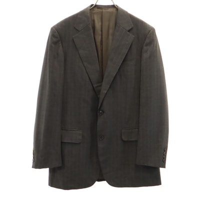 BURBERRY LONDON バーバリーロンドン 日本製 ストライプ柄 テーラードジャケット A7 チャコールグレー 三陽商会