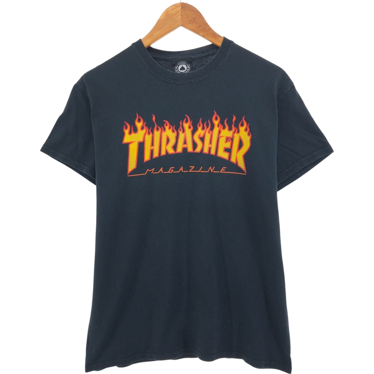 古着 スラッシャー THRASHER ロゴプリント ファイヤーパターン サーフ スケートTシャツ メンズL相当/eaa561449