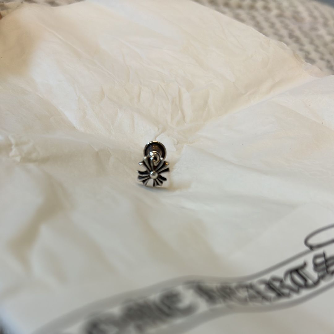 Chrome Hearts CH Plus Stud Earrings "Silver"