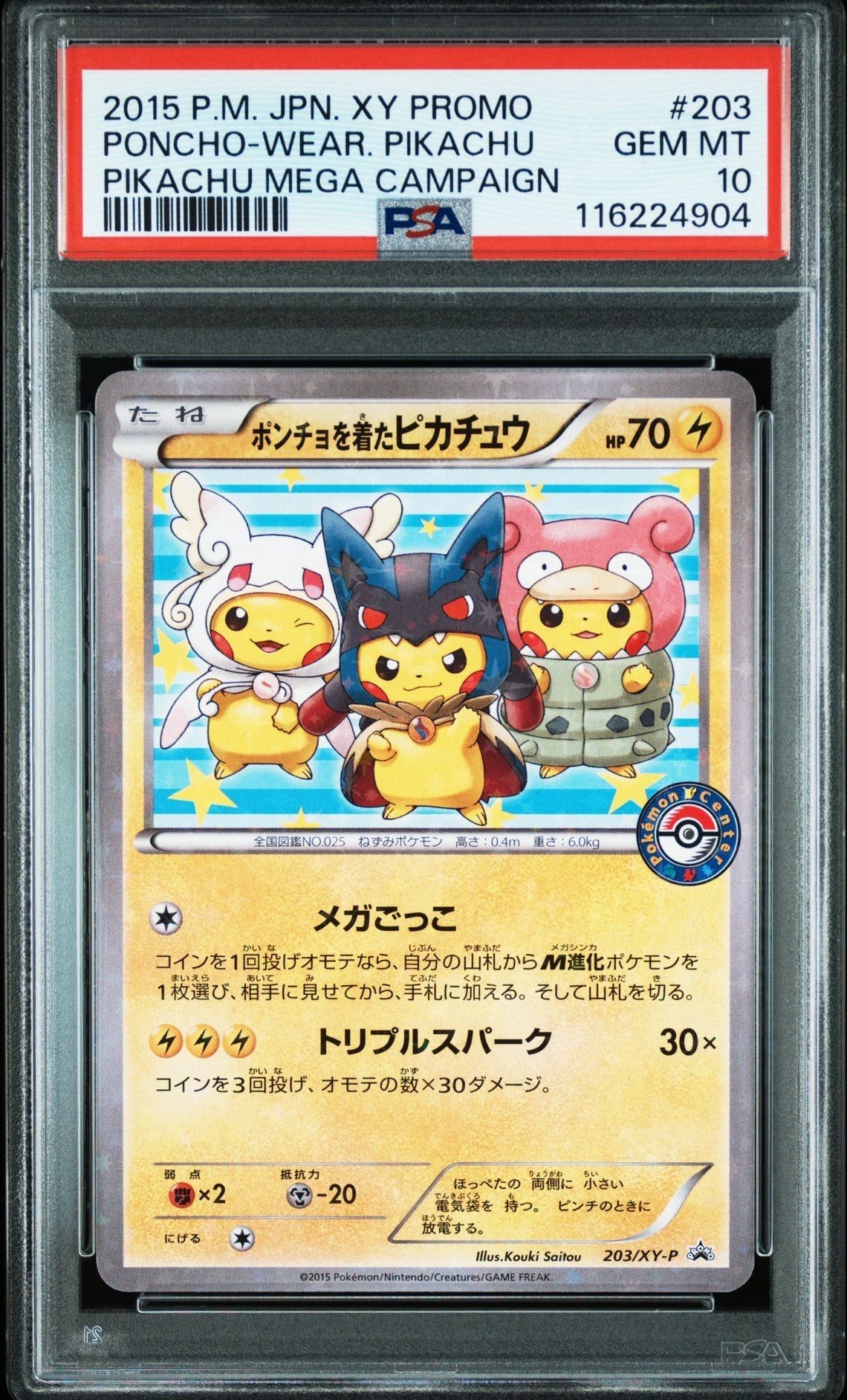 ポンチョを着たピカチュウ: プロモ (ポンチョピカチュウ) [XY-P 203/XY-P](プロモーションカード「XY-P」)