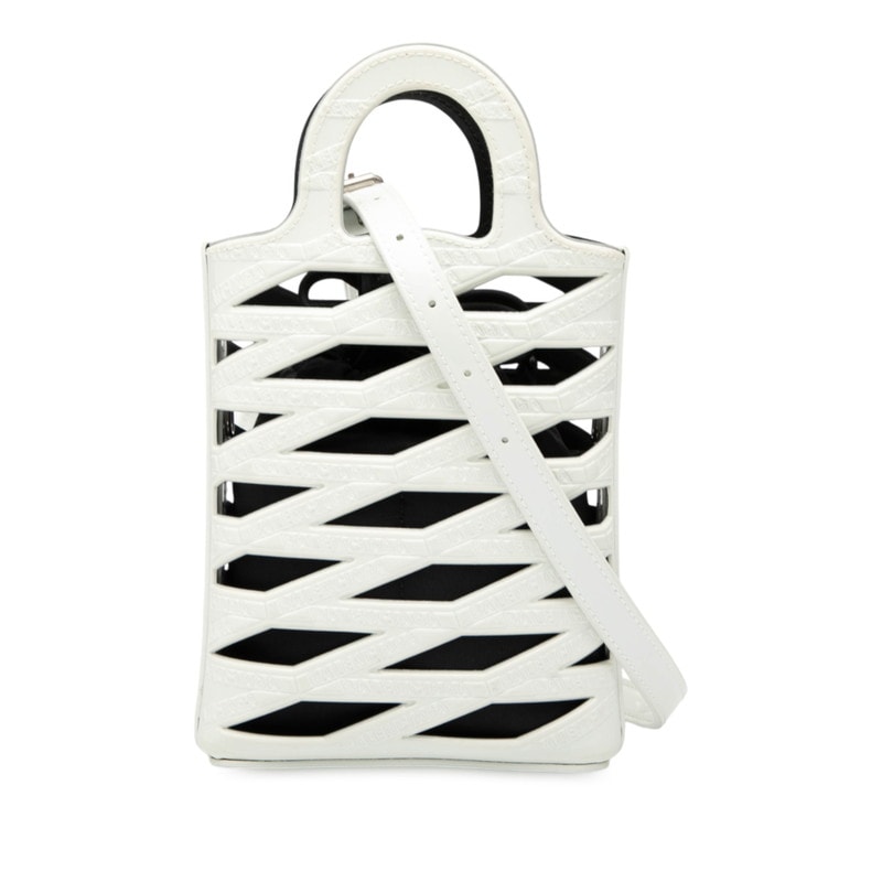 バレンシアガ ネオ フォンホルダー ハンドバッグ ショルダーバッグ 2WAY 660787 ホワイト レザー レディース BALENCIAGA 中古