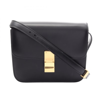 セリーヌ CELINE クラシック ティーンボックス ショルダーバッグ バッグ レザー レディース ブラック系 192523 【中古】