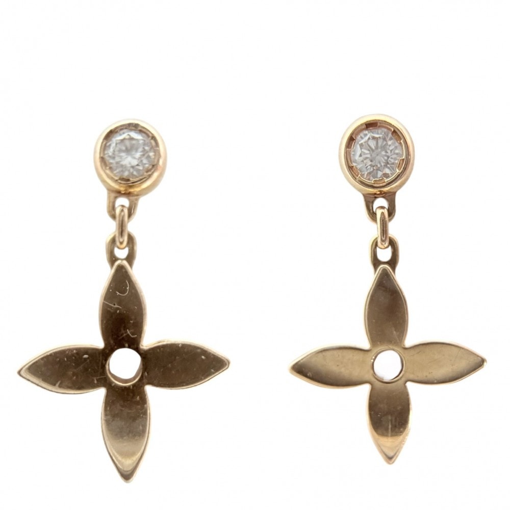 LOUIS VUITTON ルイヴィトン ピアス モノグラムイディール ジュエリー アクセサリー Au750 18金PG K18ピンクゴールド ダイヤモンド Q96169 レディース 約2.2g【中古品】