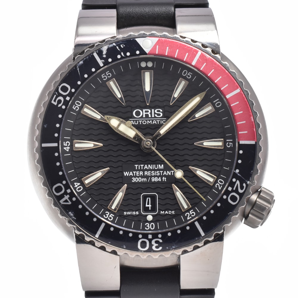 オリス ORIS 7562P ダイバーズ デイト ブラック 自動巻き メンズ 腕時計 J#150349