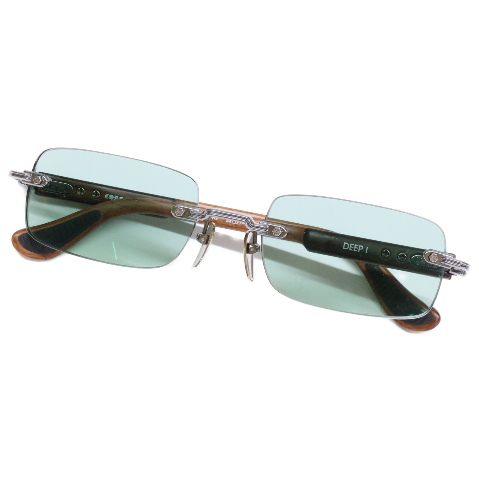 Chrome Hearts 54 21-141 DEEP I Wood Frame Eyewear "Brown"