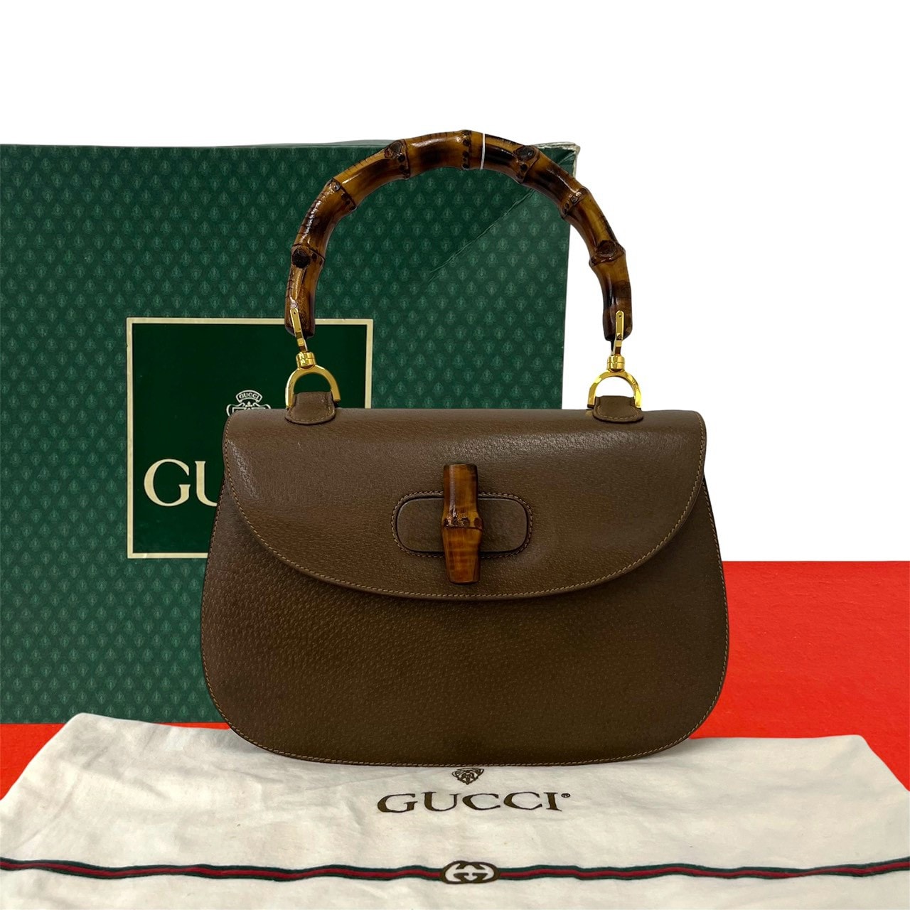 GUCCI グッチ バンブー レザー ハンドバッグ ブラウン
 11715
