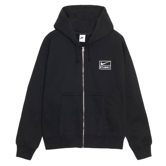 Stussy x Nike Stone Washed Fleece Zip Hoodie "Black" (US Size) FJ9175-010 
